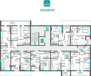 3-к квартира, сданный дом, 89м2, 4/7 этаж