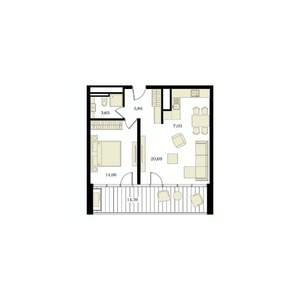 2-к квартира, вторичка, 59м2, 10/12 этаж