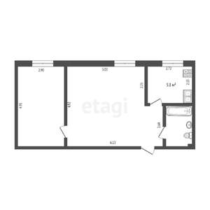 2-к квартира, вторичка, 52м2, 4/4 этаж