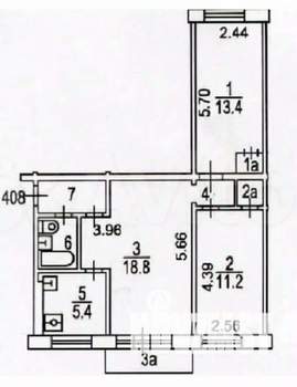 3-к квартира, вторичка, 56м2, 5/5 этаж