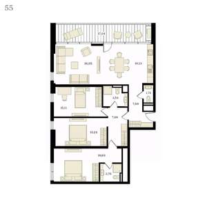 4-к квартира, вторичка, 124м2, 11/12 этаж
