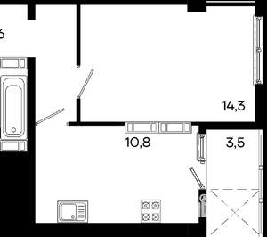 1-к квартира, вторичка, 39м2, 10/17 этаж