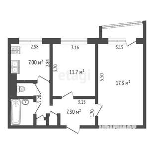 2-к квартира, вторичка, 48м2, 4/9 этаж