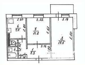 2-к квартира, вторичка, 47м2, 1/9 этаж