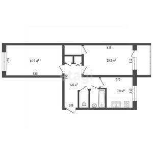 2-к квартира, вторичка, 48м2, 2/5 этаж