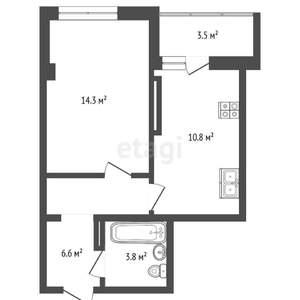 1-к квартира, вторичка, 39м2, 10/17 этаж