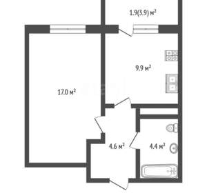 1-к квартира, вторичка, 40м2, 9/19 этаж