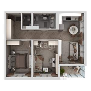 2-к квартира, вторичка, 63м2, 2/10 этаж