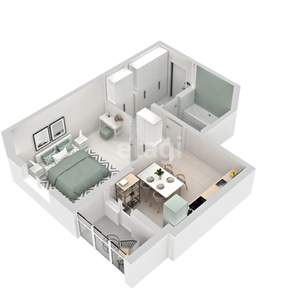1-к квартира, вторичка, 45м2, 12/16 этаж