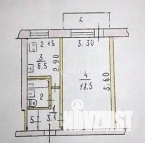 1-к квартира, вторичка, 31м2, 3/5 этаж