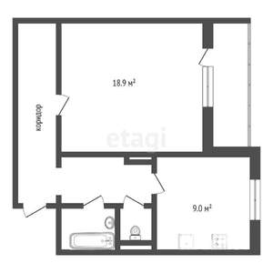 1-к квартира, вторичка, 42м2, 2/9 этаж