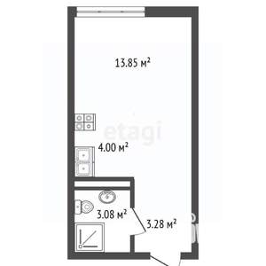 Студия квартира, вторичка, 24м2, 5/9 этаж