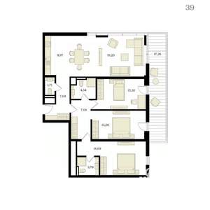 4-к квартира, вторичка, 125м2, 8/12 этаж