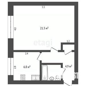 1-к квартира, вторичка, 36м2, 4/4 этаж