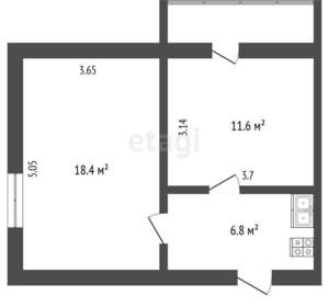 2-к квартира, вторичка, 41м2, 2/9 этаж