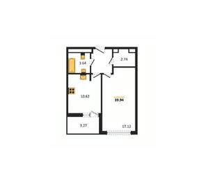 1-к квартира, вторичка, 40м2, 8/16 этаж