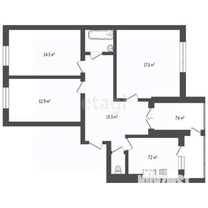 3-к квартира, вторичка, 71м2, 5/16 этаж