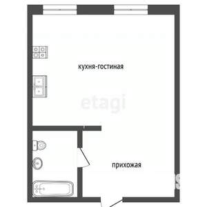 1-к квартира, вторичка, 45м2, 1/3 этаж