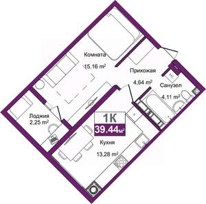1-к квартира, вторичка, 40м2, 7/10 этаж