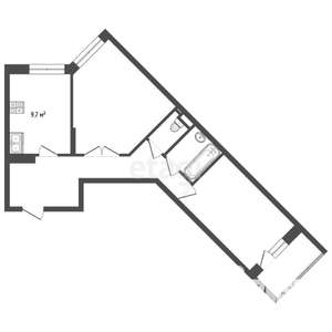 2-к квартира, вторичка, 58м2, 12/17 этаж