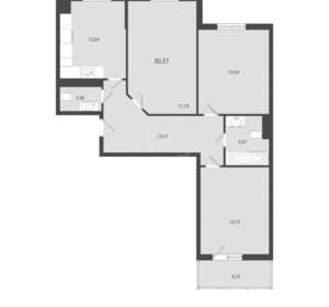 3-к квартира, вторичка, 81м2, 8/9 этаж