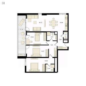 4-к квартира, вторичка, 124м2, 7/12 этаж