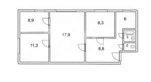 4-к квартира, вторичка, 63м2, 1/5 этаж