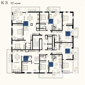 2-к квартира, вторичка, 56м2, 12/12 этаж
