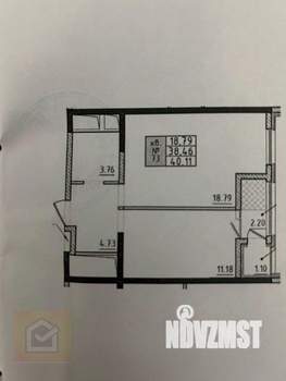 1-к квартира, вторичка, 40м2, 9/18 этаж