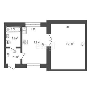 1-к квартира, вторичка, 27м2, 1/1 этаж