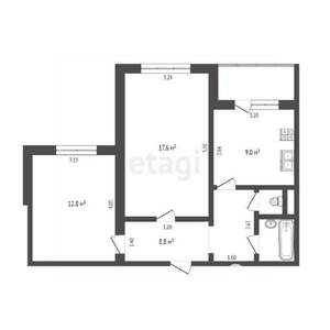 2-к квартира, вторичка, 54м2, 2/10 этаж