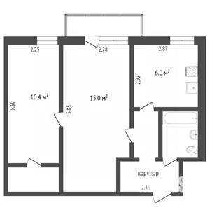 2-к квартира, вторичка, 45м2, 1/3 этаж