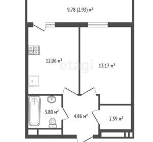 1-к квартира, вторичка, 46м2, 5/17 этаж