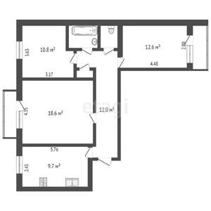 3-к квартира, вторичка, 70м2, 3/9 этаж