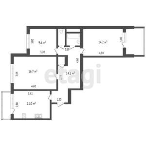 3-к квартира, вторичка, 74м2, 3/10 этаж