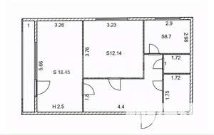 2-к квартира, вторичка, 52м2, 9/10 этаж