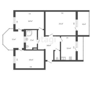 3-к квартира, вторичка, 122м2, 3/5 этаж