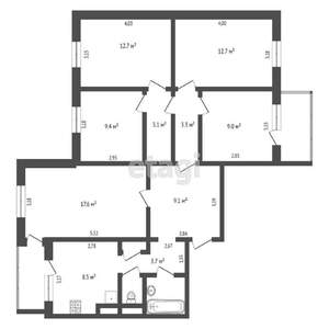 5-к квартира, вторичка, 95м2, 3/10 этаж