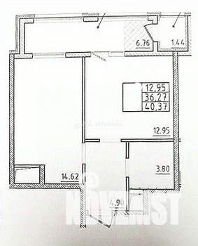 1-к квартира, вторичка, 40м2, 11/18 этаж