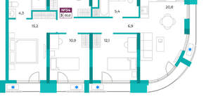 3-к квартира, вторичка, 81м2, 4/9 этаж