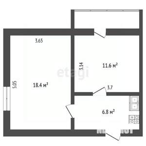 2-к квартира, вторичка, 41м2, 2/9 этаж