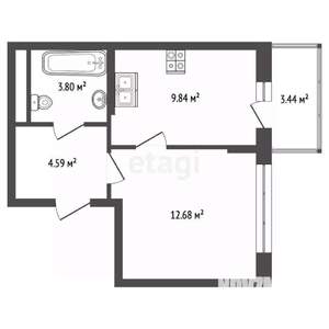1-к квартира, вторичка, 34м2, 6/9 этаж