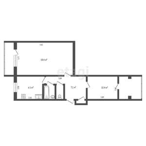 2-к квартира, вторичка, 49м2, 2/5 этаж