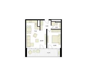 2-к квартира, вторичка, 59м2, 3/12 этаж