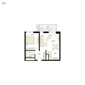 2-к квартира, вторичка, 53м2, 10/12 этаж