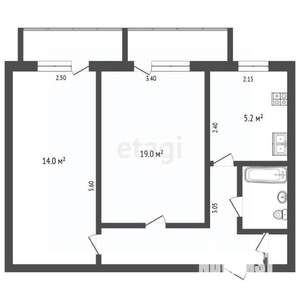 2-к квартира, вторичка, 45м2, 3/5 этаж