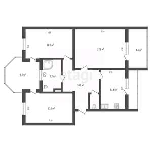 3-к квартира, вторичка, 122м2, 3/5 этаж