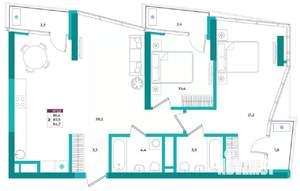 2-к квартира, вторичка, 85м2, 5/24 этаж