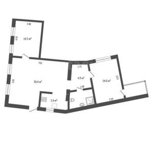 3-к квартира, вторичка, 78м2, 1/1 этаж