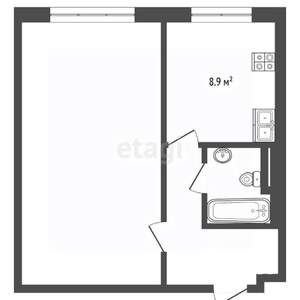 1-к квартира, вторичка, 33м2, 2/5 этаж